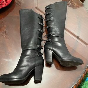Gianni Bini black leather boots size 6.5 womens